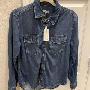 Denim Button-Up Shirt